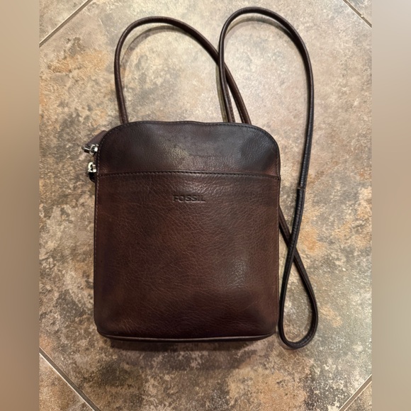 Fossil Handbags - Fossil Brown Leather Crossbody Bag